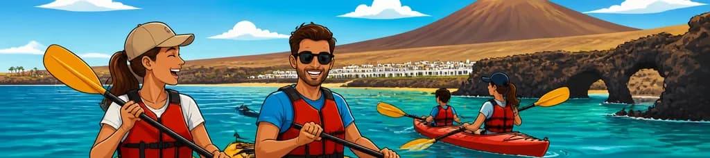 Aventura en kayak por la costa de Playa Blanca