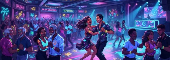 Fiesta Glow de Bachata y Salsa: El Sábado Más Grande de Baile en Valencia