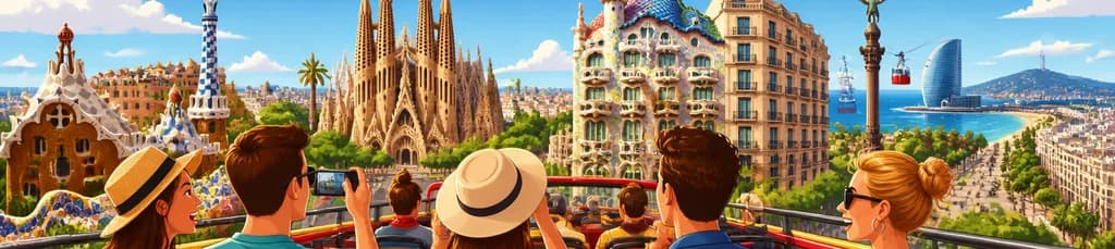 Paseo en autobús turístico de Barcelona: billete "Hop On Hop Off"