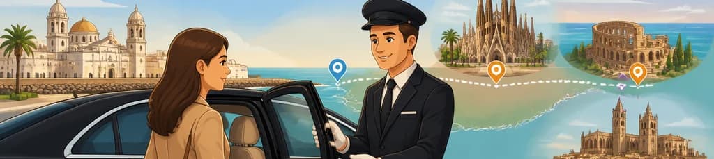 Chófer privado para traslados entre las ciudades de Cádiz y Barcelona, Tarragona o Lleida