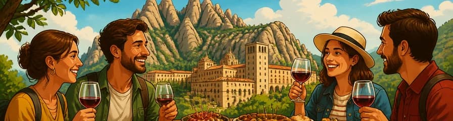 Experiencia en la Montaña de Montserrat con Cata de Vinos y Almuerzo de Tapas