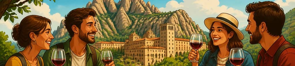 Experiencia en la Montaña de Montserrat con Cata de Vinos y Almuerzo de Tapas