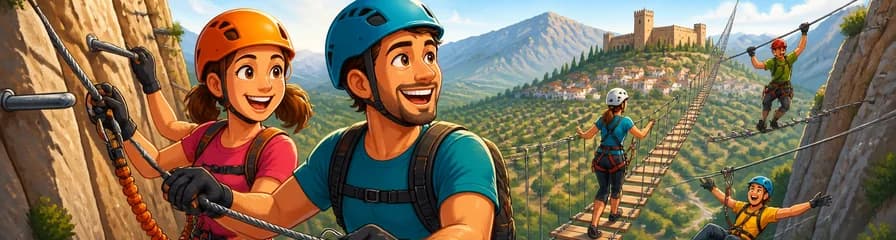 Emocionante visita guiada a la Vía Ferrata de Moclín desde Granada
