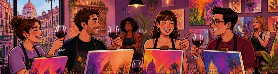 Taller de arte y cata de vino de dos horas en Rusafa, España
