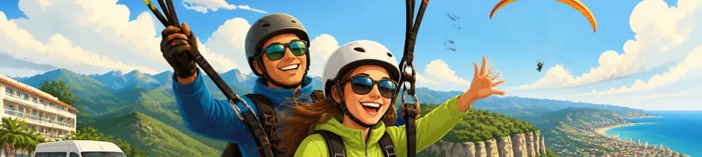 Aventura de parapente en las montañas con servicio de recogida en el hotel