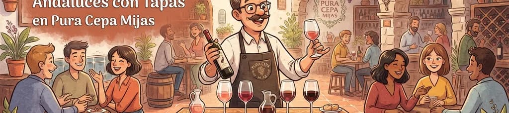 Cata de Vinos Andaluces con Tapas en Pura Cepa Mijas