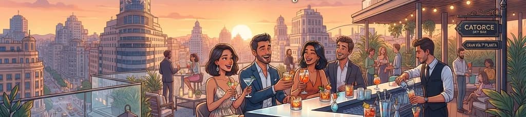 Disfruta de una Tarde de Cócteles en la Terraza de La Catorce Sky Bar