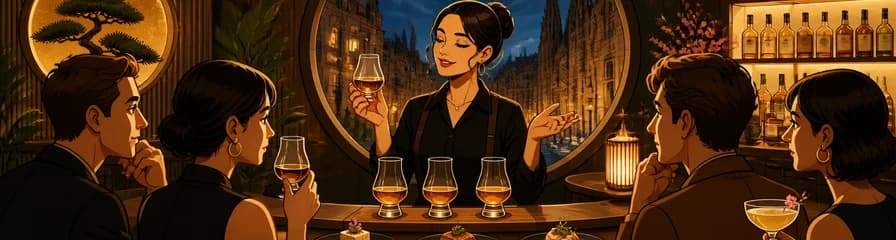 Experiencia de cata guiada de whisky japonés con maridaje en The Circle, Barcelona