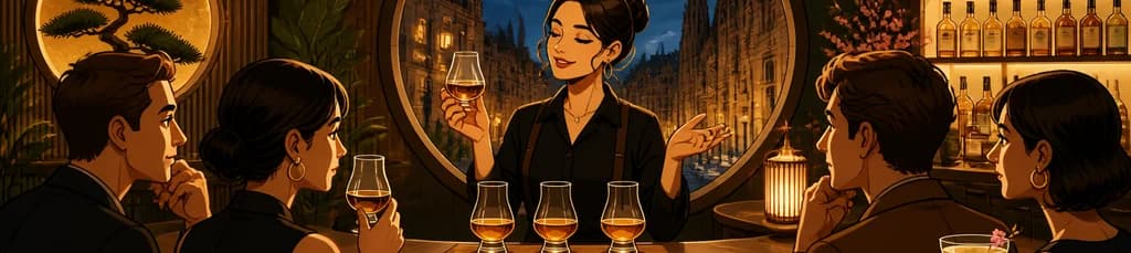 Experiencia de cata guiada de whisky japonés con maridaje en The Circle, Barcelona
