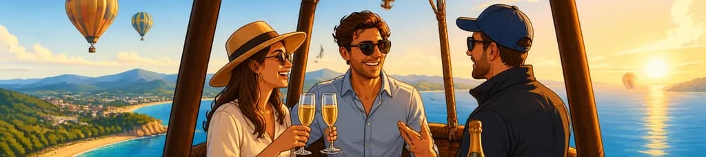 Experiencia exclusiva en globo aerostático por Mallorca: vuelo privado con champán y aperitivos