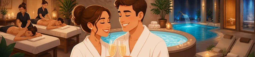 Sesión de masaje en pareja con jacuzzi privado, copa de cava y acceso al SPA del Eurotel