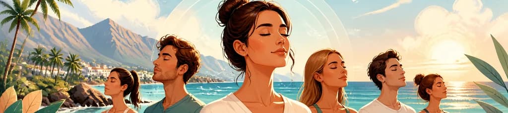 Meditación marina y respiración guiada en la playa de Marbella