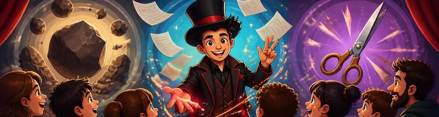 El clásico "Piedra, papel o tijera" se vuelve magia teatral con el Mago Nicols