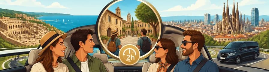 Servicio de traslado privado con parada de dos horas, de Tarragona a Barcelona