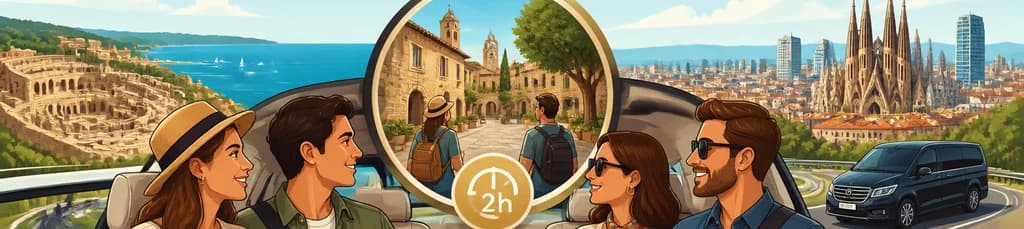 Servicio de traslado privado con parada de dos horas, de Tarragona a Barcelona