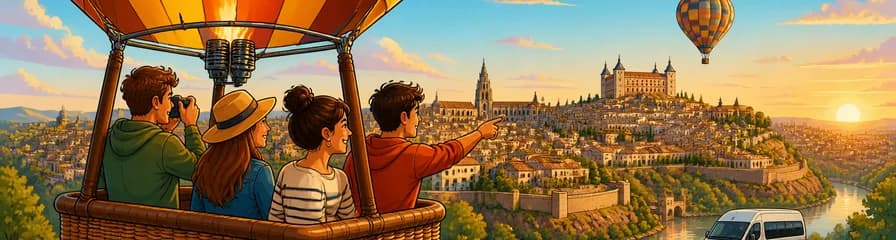Vuelo en globo aerostático por Toledo, con opción de transporte desde Madrid