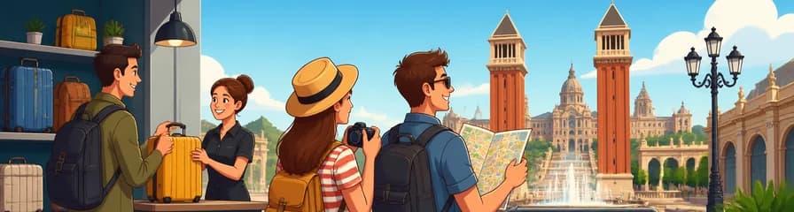 Servicio de consigna de equipaje en Plaza de España, Barcelona
