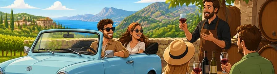 Experiencia culinaria en Mallorca: recorrido privado en Trabant descapotable con cata de vinos