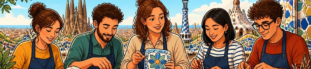 Taller de 4 horas para crear mosaicos de trencadís inspirados en Gaudí, con guía, en Barcelona