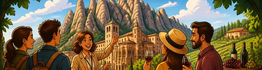 Viaje excepcional de día completo a Montserrat y cata de vinos desde Barcelona