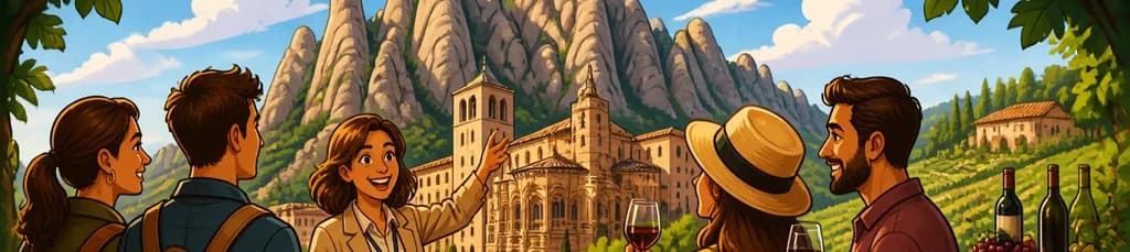 Viaje excepcional de día completo a Montserrat y cata de vinos desde Barcelona