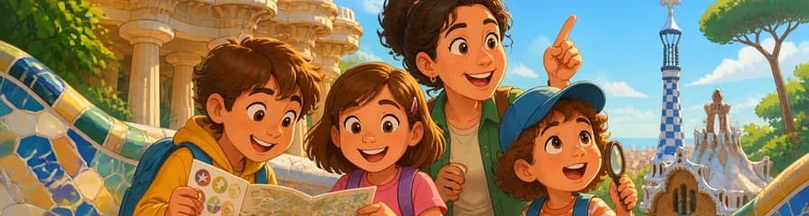 Aventura familiar en grupo reducido por el Park Güell de Barcelona