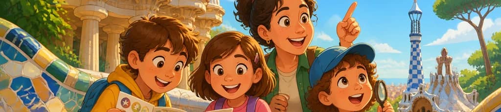 Aventura familiar en grupo reducido por el Park Güell de Barcelona