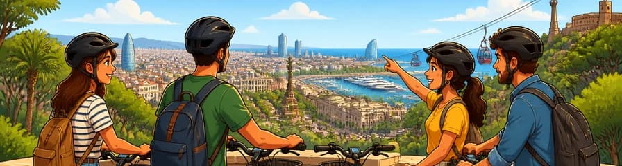 Recorrido panorámico por Montjuïc en Barcelona con bicicletas eléctricas holandesas de primera calidad