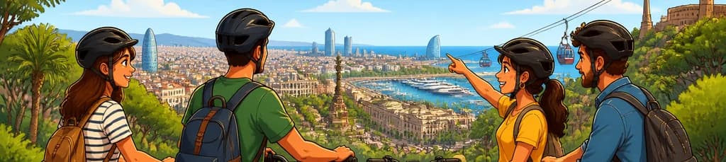 Recorrido panorámico por Montjuïc en Barcelona con bicicletas eléctricas holandesas de primera calidad