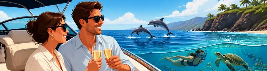 Travesía privada de lujo de dos horas con champán y snorkel