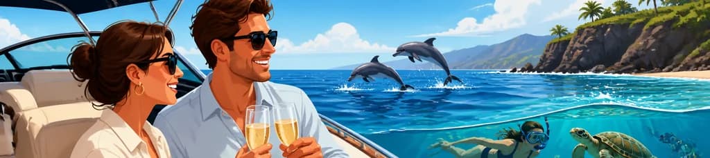 Travesía privada de lujo de dos horas con champán y snorkel