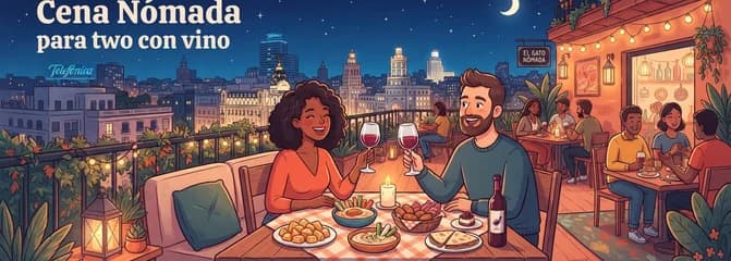 Cena Nómada para dos con vino en Madrid