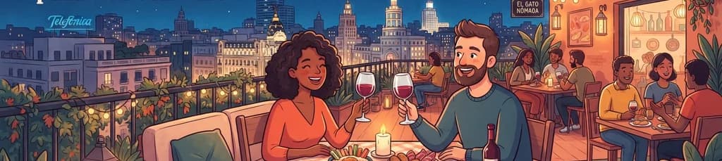 Cena Nómada para dos con vino en Madrid