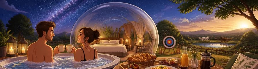 Una noche de glamping en burbuja con jacuzzi y brunch para dos en El Toril Glamping Experience