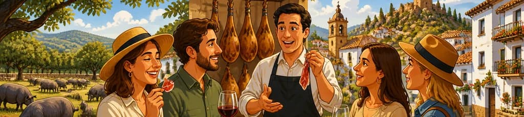 Excursión privada de un día completo desde Sevilla: Granja de cerdos y pueblos históricos