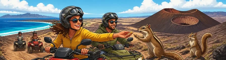 Aventura en quad: exploración volcánica y encuentro con ardillas en Fuerteventura