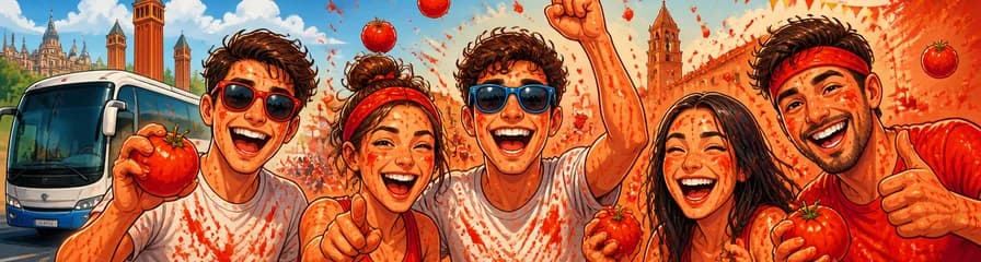 Viaje de un día a La Tomatina desde Barcelona, incluyendo entrada y acceso a las fiestas