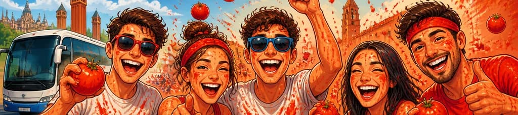 Viaje de un día a La Tomatina desde Barcelona, incluyendo entrada y acceso a las fiestas