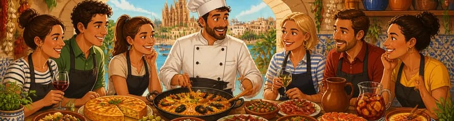 Taller de cocina española en Palma: 7 platos con bebidas y comidas completas