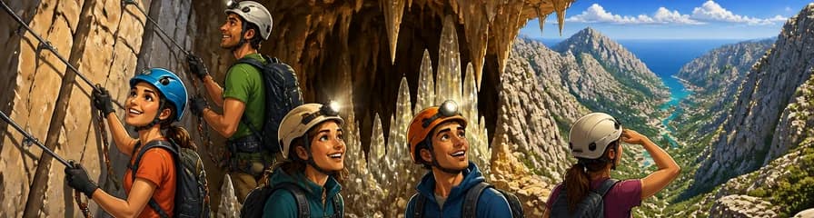 Aventura de Vía Ferrata y Exploración de Cueva en la Sierra de Tramuntana