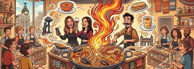 Clase de Cocina Gratuita: Aprende a Preparar Paella Tradicional en Madrid con Cozymeal™