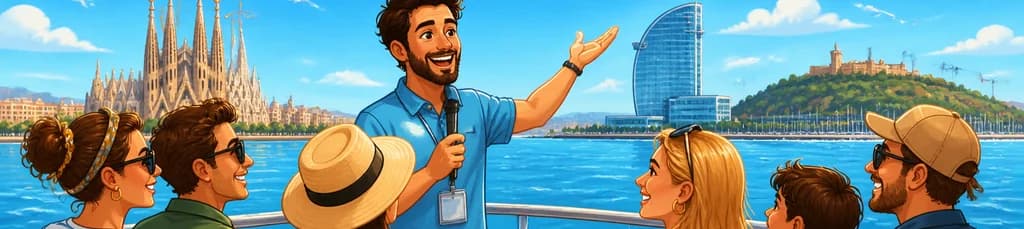 Descubre Barcelona desde el mar en un tour guiado multilingüe