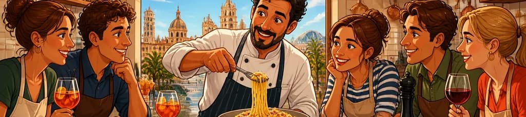 Clase de Carbonara Genuina en Valencia con un Experto Culinario Italiano