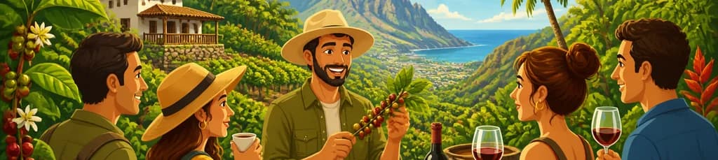 Exploración de la plantación de café de Agaete, cata de vinos y recorrido por el jardín en Gran Canaria