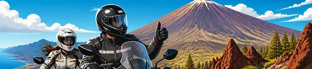 Excursión guiada en moto por el Teide en Tenerife, apta para carnet A2