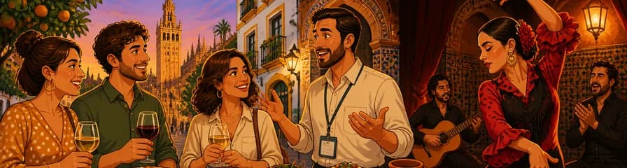 Recorrido privado por Sevilla: tapas, vinos y espectáculo de flamenco