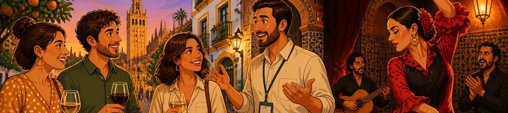 Recorrido privado por Sevilla: tapas, vinos y espectáculo de flamenco