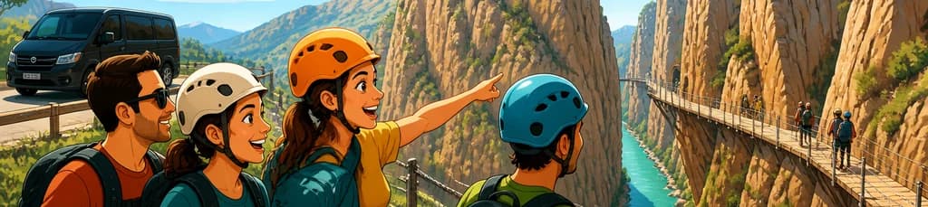 Aventura en el Caminito del Rey con servicio de transporte privado desde Marbella