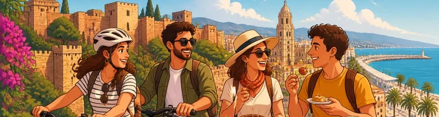 Experiencia de tour en bicicleta eléctrica y a pie por Málaga: monumentos y tapas
