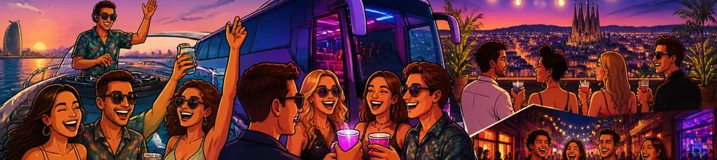 Pase VIP de una semana para fiestas en la azotea, en barco y en autobús en Barcelona